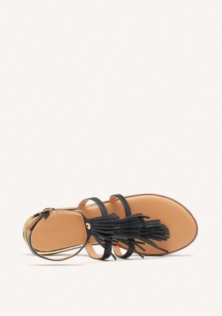 SANDALIAS GRIEGAS PIEL FLECOS SUNAPEE - NEGRO SANDALIAS GRIEGAS PIEL FLECOS SUNAPEE - NEGRO