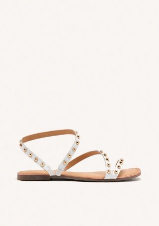 SANDALIAS PIEL TACHAS NECEDAH - BLANCO SANDALIAS PIEL TACHAS NECEDAH - BLANCO