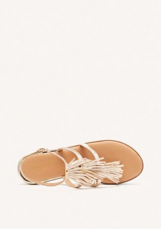 SANDALIAS GRIEGAS PIEL FLECOS SUNAPEE - PLATINO SANDALIAS GRIEGAS PIEL FLECOS SUNAPEE - PLATINO