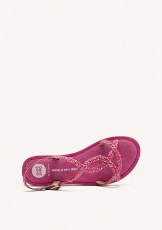 SANDALIAS PIEL, RAFIA Y BRILLO WENHAM - FUXIA SANDALIAS PIEL, RAFIA Y BRILLO WENHAM - FUXIA