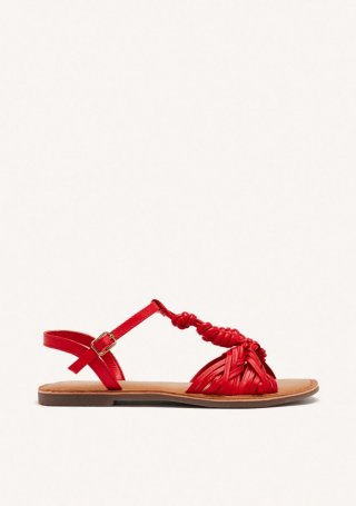 SANDALIAS PIEL NUDOS WALDEN - ROJO SANDALIAS PIEL NUDOS WALDEN - ROJO