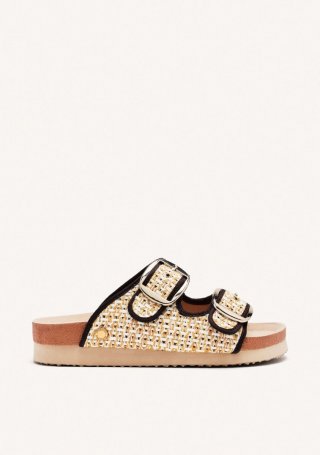 SANDALIAS RAFIA Y HEBILLAS PERSHING - BLANCO SANDALIAS RAFIA Y HEBILLAS PERSHING - BLANCO