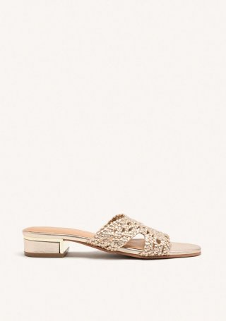 SANDALIAS MULES PIEL TRENZADA LINN - PLATINO SANDALIAS MULES PIEL TRENZADA LINN - PLATINO