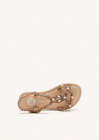 SANDALIAS PERLAS Y PIEL TRENZADA MARTELL - LEOPARDO SANDALIAS PERLAS Y PIEL TRENZADA MARTELL - LEOPARDO