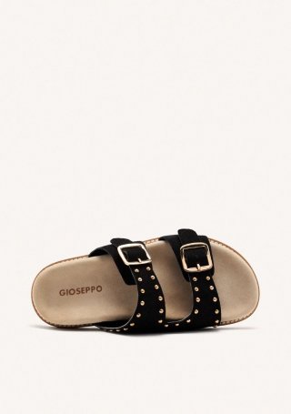 SANDALIAS TACHAS PIEL STELLA - NEGRO