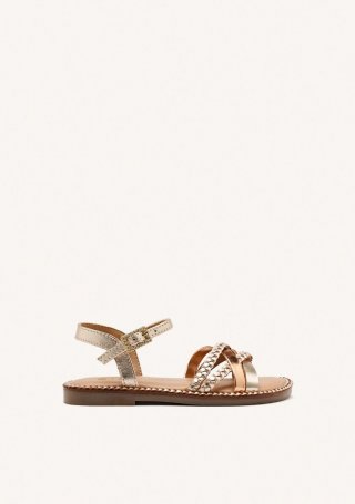 SANDALIAS PIEL TRENZADA MEDARY - PLATINO