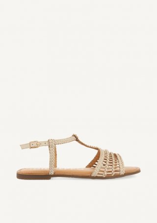 Sandalias planas off-white de piel trenzadas para mujer icari - OFF-WHITE Sandalias planas off-white de piel trenzadas para mujer icari - OFF-WHITE
