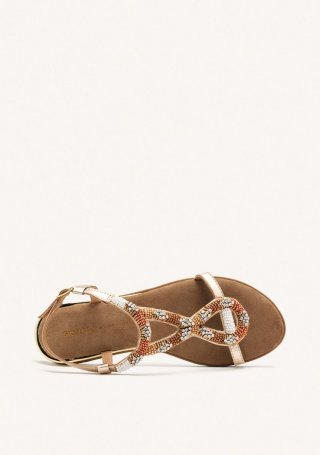 SANDALIAS PIEL ABALORIOS TILTON - PLATINO SANDALIAS PIEL ABALORIOS TILTON - PLATINO