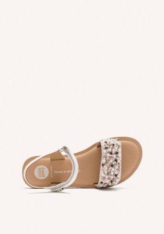 SANDALIAS ABALORIOS PIEL BOZRAH - BLANCO