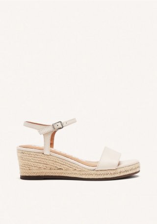 SANDALIAS DE PIEL OFF-WHITE CON CUÑA DE YUTE PARA MUJER YALAHA - OFF-WHITE SANDALIAS DE PIEL OFF-WHITE CON CUÑA DE YUTE PARA MUJER YALAHA - OFF-WHITE