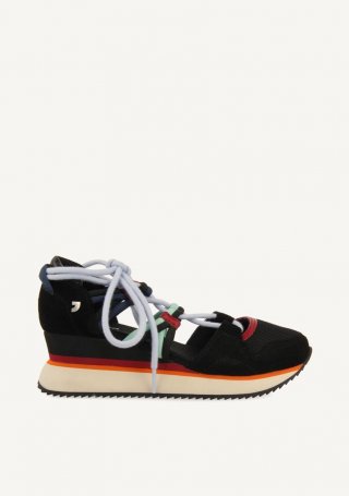 SNEAKERS ABIERTAS ATADAS PIEL LOCKE - NEGRO SNEAKERS ABIERTAS ATADAS PIEL LOCKE - NEGRO