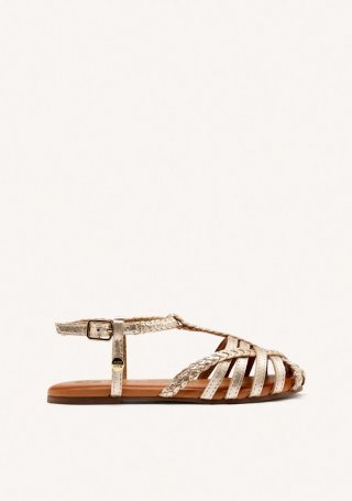 Sandalias de piel tipo cangrejeras en color oro para niña tanlay - ORO Sandalias de piel tipo cangrejeras en color oro para niña tanlay - ORO