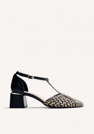 ZAPATOS TACÓN PIEL TRENZADA BOYNE - NEGRO ZAPATOS TACÓN PIEL TRENZADA BOYNE - NEGRO