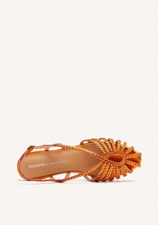 MULES PIEL TRENZADA HINGHAM - NARANJA