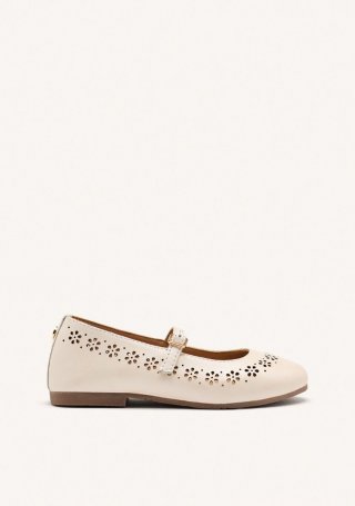 BAILARINAS MARY-JANE PIEL KITTERY - BLANCO BAILARINAS MARY-JANE PIEL KITTERY - BLANCO