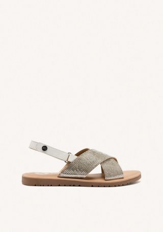 SANDALIAS BRILLO PIEL ALNA - PLATA