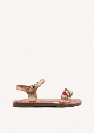 SANDALIAS ABALORIOS PIEL METALIZADA EFFINGHAM - ORO ROSADO SANDALIAS ABALORIOS PIEL METALIZADA EFFINGHAM - ORO ROSADO