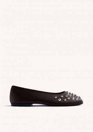 BAILARINAS PIEL TACHAS GONVICK - MARRON
