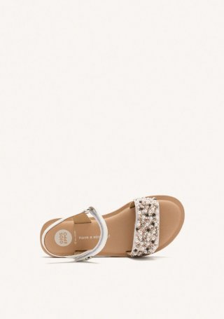 SANDALIAS ABALORIOS PIEL BOZRAH - BLANCO SANDALIAS ABALORIOS PIEL BOZRAH - BLANCO