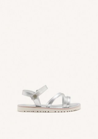 SANDALIAS TIRAS PIEL TOLLAND - PLATA SANDALIAS TIRAS PIEL TOLLAND - PLATA