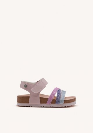 CHANCLAS DE SUELA BIO ROSAS CON GLITTER Y TIRAS CRUZADAS PARA NIÑA Y NIÑO CAROINA - ROSA CHANCLAS DE SUELA BIO ROSAS CON GLITTER Y TIRAS CRUZADAS PARA NIÑA Y NIÑO CAROINA - ROSA