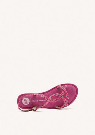 SANDALIAS PIEL, RAFIA Y BRILLO WENHAM - FUXIA SANDALIAS PIEL, RAFIA Y BRILLO WENHAM - FUXIA