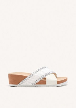 SANDALIAS TRENZADO CUÑA OMA - BLANCO SANDALIAS TRENZADO CUÑA OMA - BLANCO
