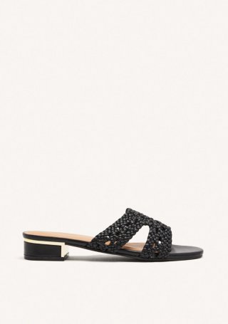 SANDALIAS MULES PIEL TRENZADA LINN - NEGRO SANDALIAS MULES PIEL TRENZADA LINN - NEGRO