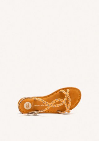 SANDALIAS PIEL, STRASS Y RAFIA WENHAM - MOSTAZA SANDALIAS PIEL, STRASS Y RAFIA WENHAM - MOSTAZA