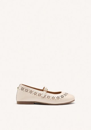 BAILARINAS MARY-JANE PIEL KITTERY - BLANCO