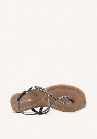 SANDALIAS PIEL PEDRERÍA KINGFIELD - NEGRO SANDALIAS PIEL PEDRERÍA KINGFIELD - NEGRO