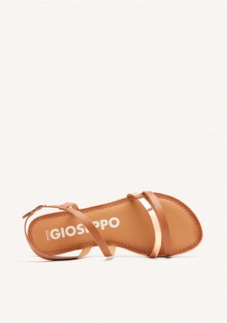 SANDALIAS DE PIEL CON TIRAS COLOR CUERO Y METALIZADO PARA MUJER BARGEME - CUERO SANDALIAS DE PIEL CON TIRAS COLOR CUERO Y METALIZADO PARA MUJER BARGEME - CUERO