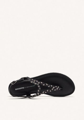 SANDALIAS GRIEGAS PIEL, RAFIA Y BRILLO LIMINGTON - NEGRO SANDALIAS GRIEGAS PIEL, RAFIA Y BRILLO LIMINGTON - NEGRO