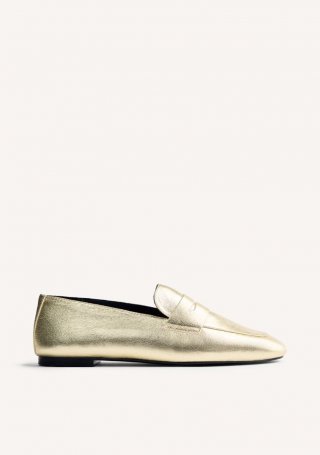 MOCASINES PIEL BRILLO BASSETT - ORO
