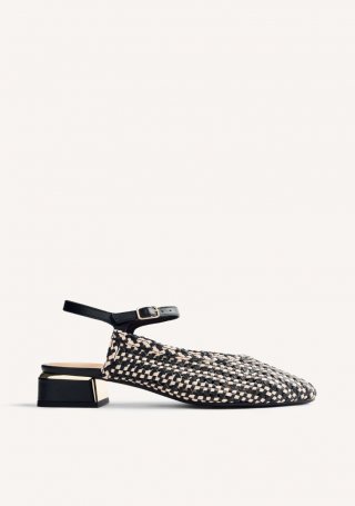 MULES PIEL TRENZADA HOYT - NEGRO