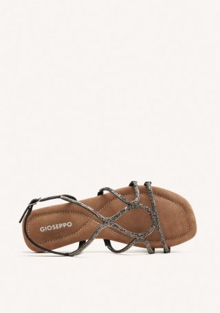 SANDALIAS PIEL PEDRERÍA GILMANTON - NEGRO