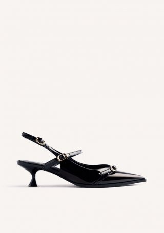 ZAPATOS TACÓN EFECTO CHAROL SABIN - NEGRO