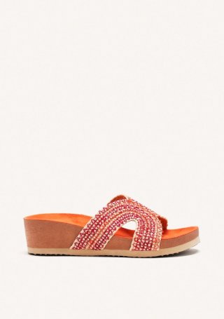 SANDALIAS RAFIA CUÑA PACIFIC - NARANJA SANDALIAS RAFIA CUÑA PACIFIC - NARANJA