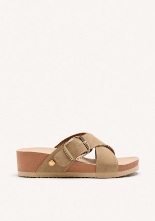 SANDALIAS HEBILLA CUÑA WINN - TAUPE SANDALIAS HEBILLA CUÑA WINN - TAUPE