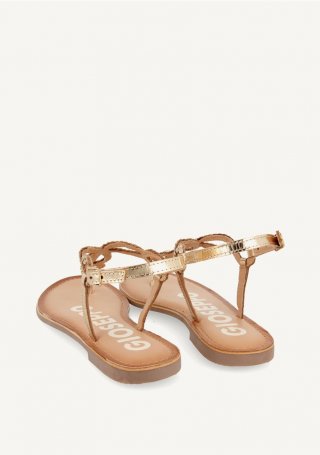 Sandalias de tiras trenzadas doradas para mujer FYFFE - ORO Sandalias de tiras trenzadas doradas para mujer FYFFE - ORO