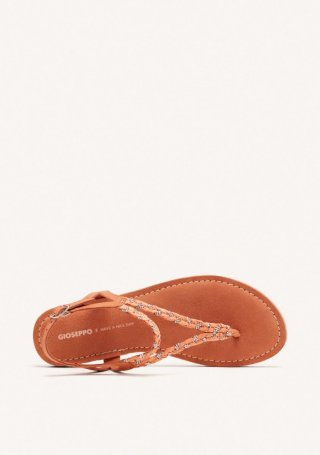 SANDALIAS GRIEGAS PIEL, RAFIA Y BRILLO LIMINGTON - TEJA SANDALIAS GRIEGAS PIEL, RAFIA Y BRILLO LIMINGTON - TEJA