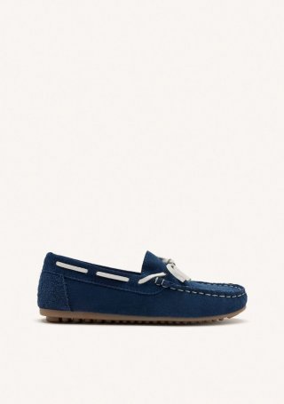 MOCASÍN COLOR AZUL MARINO ESTILO NÁUTICO DE PIEL PARA NIÑO Y NIÑA ASBURY - MARINO