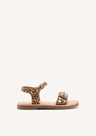 SANDALIAS LEOPARDO Y PERLAS PIEL SKANAWAN - LEOPARDO SANDALIAS LEOPARDO Y PERLAS PIEL SKANAWAN - LEOPARDO