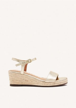 SANDALIAS DE PIEL COLOR PLATINO CON CUÑA DE YUTE PARA MUJER YALAHA - PLATINO SANDALIAS DE PIEL COLOR PLATINO CON CUÑA DE YUTE PARA MUJER YALAHA - PLATINO