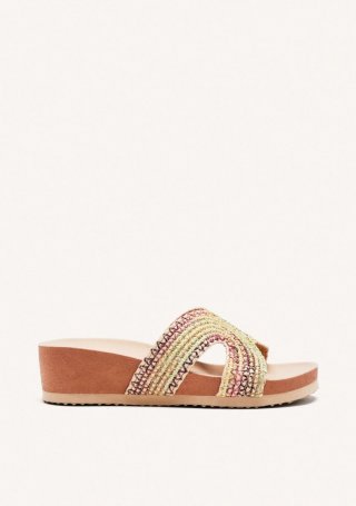 SANDALIAS RAFIA CUÑA PACIFIC - BEIG SANDALIAS RAFIA CUÑA PACIFIC - BEIG