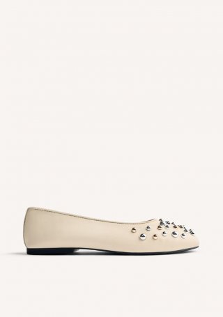 BAILARINAS PIEL TACHAS GONVICK - OFF-WHITE