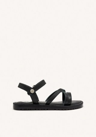 SANDALIAS TIRAS PIEL TOLLAND - NEGRO SANDALIAS TIRAS PIEL TOLLAND - NEGRO