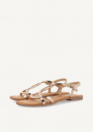Sandalias de tiras finas doradas para mujer NAVASSA - ORO