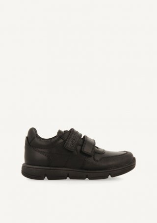 SNEAKERS COLEGIALES TIPO BAMBAS PIEL MARVEDE - NEGRO