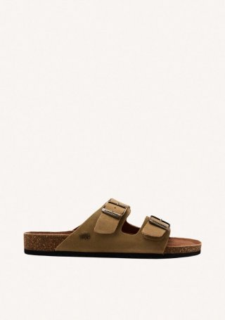 SANDALIAS COLOR CUERO DE PIEL CON SUELA BIO PARA HOMBRE VIZZINI - CUERO